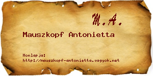 Mauszkopf Antonietta névjegykártya